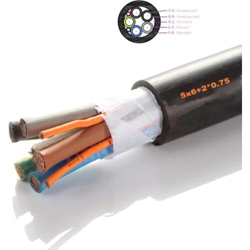 EV charger cable 7 core for electric vehicle 32A three phase 22kw Line Cables ev cable type 2 iec 62196 20mm