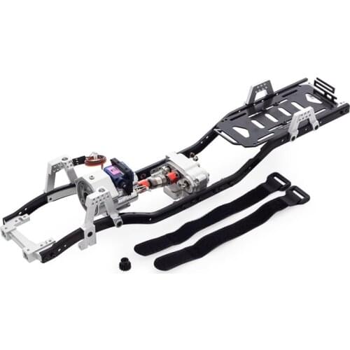 313Mm Wheelbase Prefixal Shiftable Gearbox Metal Chassis Frame for 1/10 RC Crawler Car Axial SCX10 & SCX10 II 90046