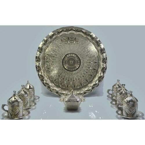 Turkey authentic AMAZING 6-Piece Coffee Cup And Sugar Bowl Embroidered Set FREE SHIPPING FREE SHİPPİNG