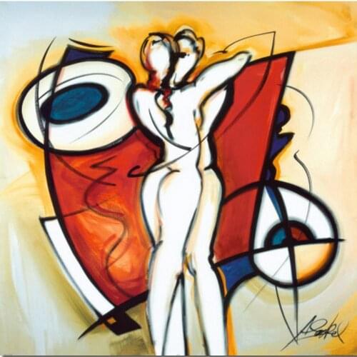 Wall Decor Abstract Art Figure Oil Painting Modern Nude Endless Love Romantic Artwork On Canvas For Bedroom Bathroom Office Gift