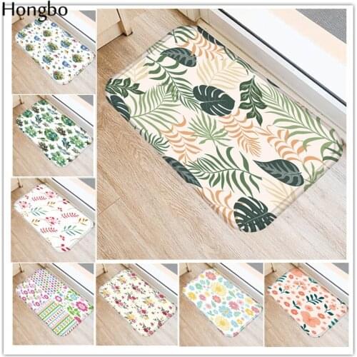 Hongbo 40*60cm Floral Plant Printed Anti-slip Floor Mat Outdoor Rugs Animal Front Door Mats Kitchen Mat for Living Room