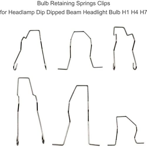 Latest Car Headlamp Retainer Spring Clips Bulb Retaining Springs Metal Clips 6Pcs Kit for Headlamp Dip Dipped Beam Bulb H1 H4 H7