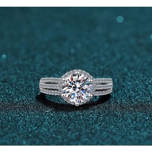 New style crackling moissanite ring for women jewelry engagement ring for wedding 925 silver ring shiny gem birthday gift