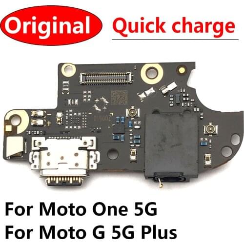 Original USB Charging Port Dock Charger Plug Connector Board Flex Cable For Moto One 5G / For Moto G 5G Plus With Microphone