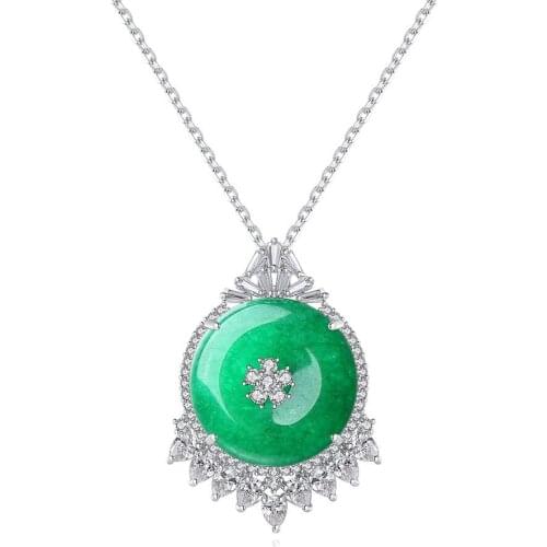 Pendant Necklaces for Women Dinner Noble Special Green Stone Fashion Jewelry Collar Party Bijoux Femme Christmas Gifts