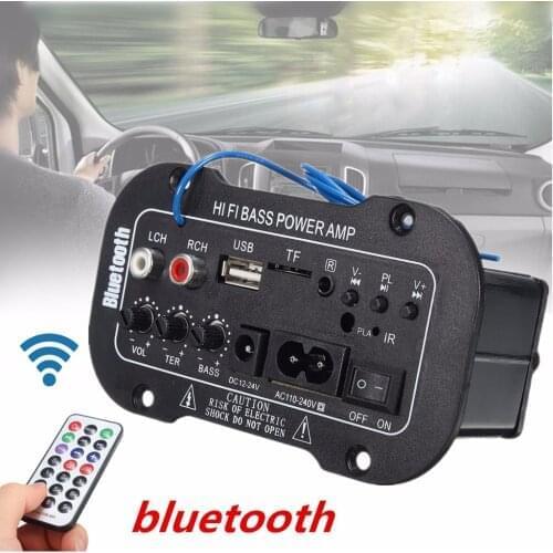50W Amplifier Board Audio Bluetooth Amplificador USB FM Radio TF Player Subwoofer DIY Power Amplifiers For Car Truck RV Camper