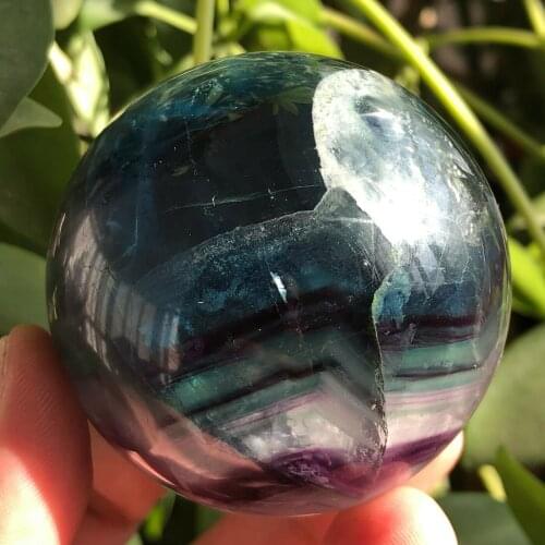 Natural Fluorite Ball Quartz Crystal Healing Sphere Reiki Stone 50MM