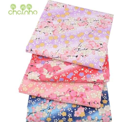 Plain Cotton Fabric,Patchwork Cloth,Gentle Cherry Blossoms Series For Handmade DIY Quilting & Sewing Crafts,Cushion Material
