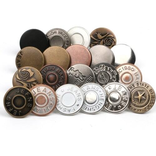 10pcs Buttons Snap Fastener For Clothing Jeans Perfect Fit Adjust Self Increase Reduce Waist Free Nail Twist Sewing Button