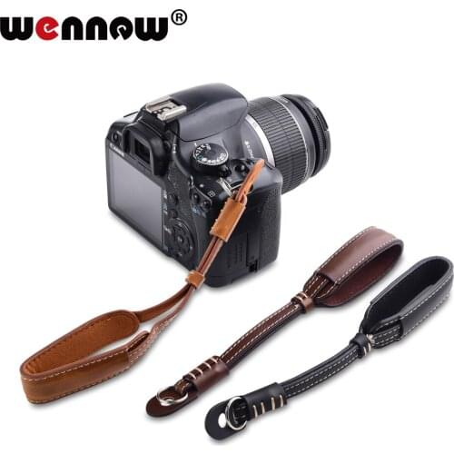 100pcs DSLR Camera Wrist Hand Strap PU Leather lanyard for Nikon Canon SONY Fujifilm Olympus Panasonic Pentax Black Brown Coffee
