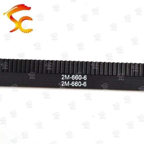 Free Shipping 10pcs/lot 660 GT2 6 closed loop rubber 2GT timing belt 2GT-660-6 Teeth 330 Length 660mm width 6mm for 3D printer