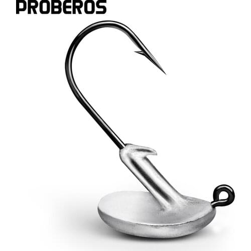 PROBEROS 5Pcs Exposed Jig Head Fishing Hooks 3.5g 5g 7g 10g 14g Jigging Fishhooks For Soft Baits Barbed Hook Fishing Tackle