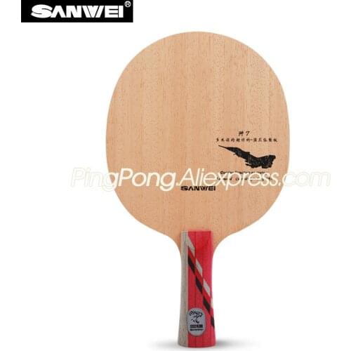 Sanwei J-7 Defensive (J7, 7 Ply Even Wood, Light Weight, DEF) Table Tennis Blade Racket Ping Pong Bat Paddle