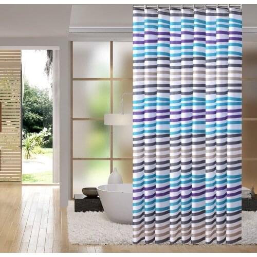 Modern bathroom waterproof mildew polyester curtain curtain partition curtain green personality shower curtain fashion striped