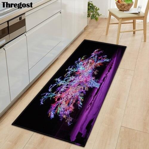 Thregost Modern Long Living Room Carpet Microfiber Flannel Christmas Cartoon Print Hallway Mats New Year Home Decor Rugs