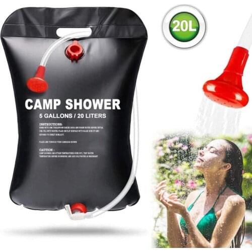 Shower Bag Collapsible Portable Water Bags Solar Heating Head Switchable Outdoor Camping Hiking Climbing Storage Bath Equipment