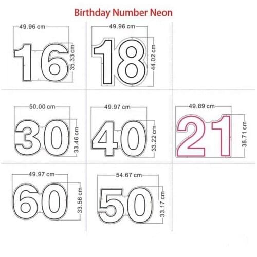 Led 16 21 18 30 Neon Sign Birthday Party Decor Custom Made Wall Lights Party Wedding Shop Window Restaurant Birthday Decoration