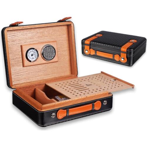 Woven pattern portable COHIBA Cigar Box Cedar Wood Cigar case Moisturizing Cabinet Cigar Humidor