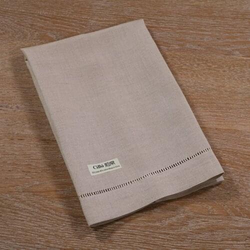 TL004 : 2 pieces Wheat 55% linen 45% cotton guest towels with hemstitched edge