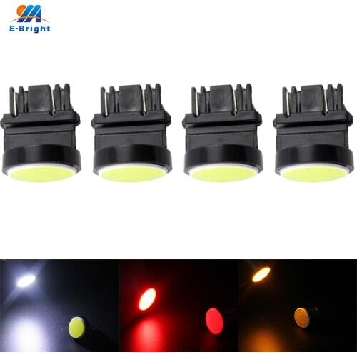 YM E-Bright 4 PCS T25 3157 COB 12 SMD 12 Led Auto Car Signal Brake lights 12V DC 120Lm White Blue Red Amber 3157A 3157NA