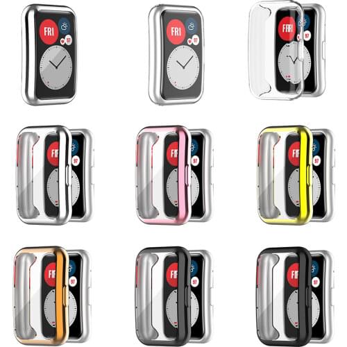 Case Anti Scratches TPU Soft Shell Smartwatch Protector Shell Housing Screen Protector Cover for Huawei Watch Fit