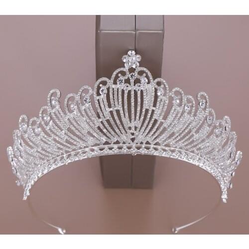 Fashion Full Rhinestone Queen Diadem Elegant Crystal Bridal Accessories Pageant Party Wedding Hair Jewelry Women Tiaras Crowns