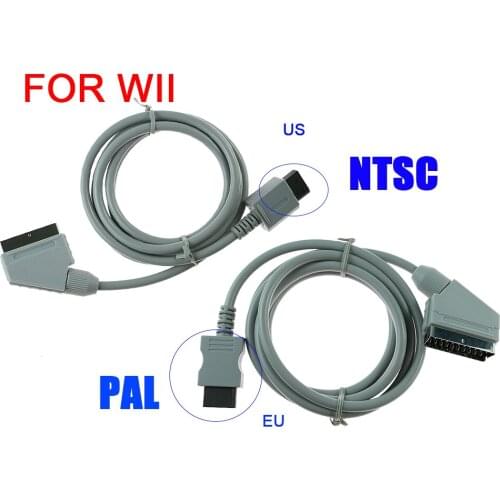 1PC RGB Scart Cable Video HD HDTV Cord For Wii Console Game RGB Scart Cable Video HD HDTV Cord EU/US Plug (PAL/NTSC)