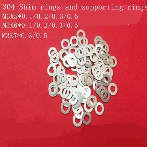 100PCS M3 Thin washer 0.1mm 0.2mm 0.3mm 0.5mm Stainless Steel 304 Ultra-thin Flat Washer Gasket Gap Adjustment washer