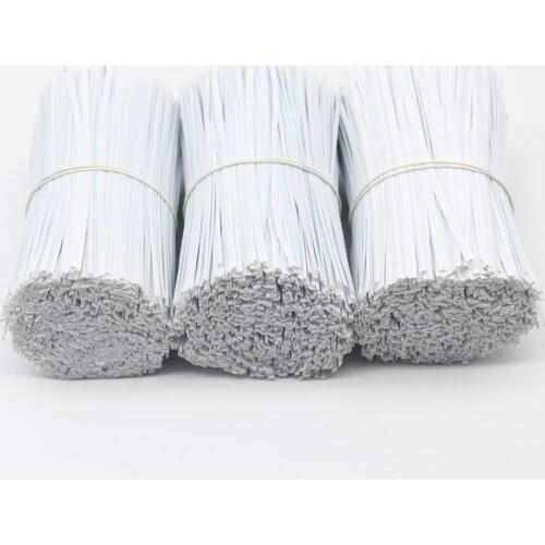 1000pc 0.3x10cm White Plastic Nose Wire Bar For DIY MASK with Galvanized Iron Core Inside Mask Nasal Bridge Strip Cable Wire Tie