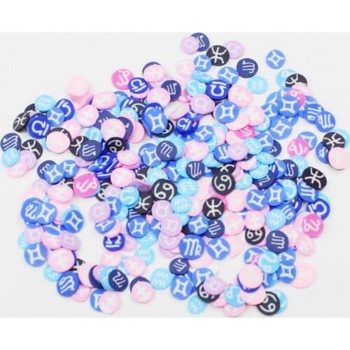 20g/lot Signs Of The Zodiac Polymer Clay Floating Charms for Living Memory Glass Floating Lockets Jewelry Accessori