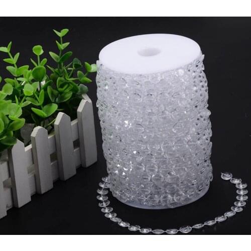 30M Hanging Craft Wedding Party Decorations Bead Chain Iridescent Diamond Strand Acrylic Crystal Curtain Lighting Accessories