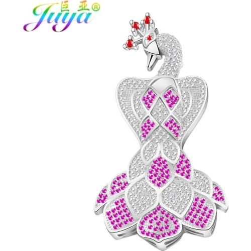 DIY Jewelry Components Supplies Copper Peacock Connector Pendant Accessories For Natural Stones Pearls Handmade Sweater Necklace