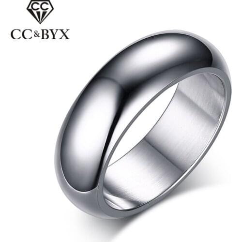 CC Trendy Jewelry Men Ring Titanium Steel Silver Color Simple Smooth Rings Party Classic Accessories Personality Bijoux CC934e