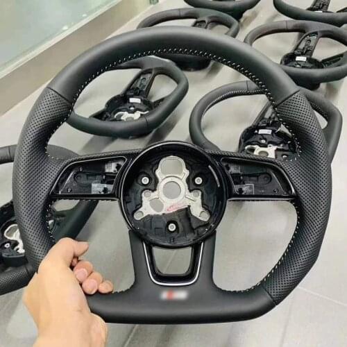 For Audi RS3 S3 2018-2021Sports Flat Steering Wheel Alcantara Leather D-Shape Style RS4 S4