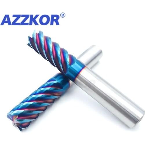 Milling Cutter 6Flute Alloy Coating Tungsten Steel Tool Cnc Maching HRC70 Endmill Azzkor Milling Cutter Milling Machine Tools
