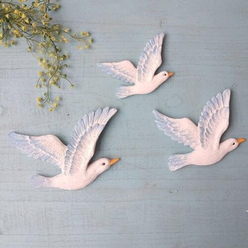 Pigeon Dove Home Decor 3pcs/set Seagull Bird Ornaments Office Resin Nordic Decoration For Living Room Background Wall Pendant