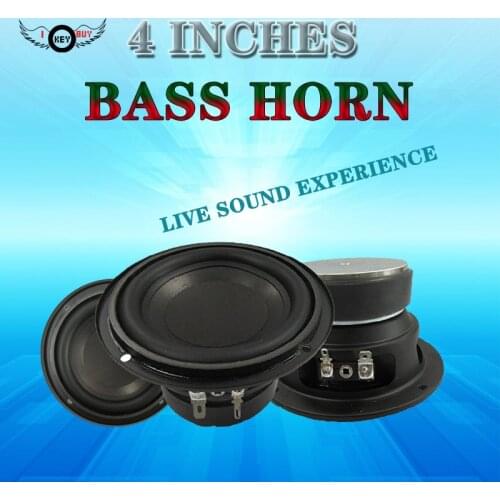 I KEY BUY 1pc 4 Inch 4 Ohm 115mm Car Bass Speaker Rubber Ring Subwoofer Black