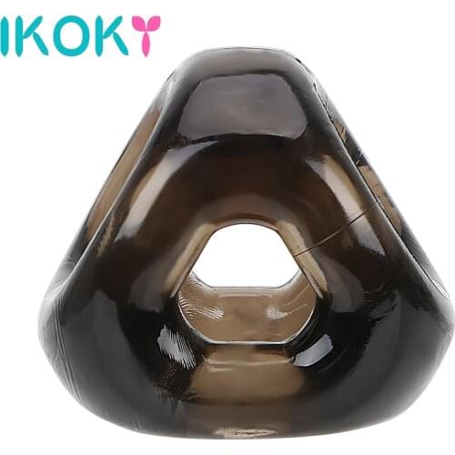 IKOKY Adult Products Cock Ring Delay Ejaculation Silicone Penis Ring Sex Toys for Men Male Scrotal Binding