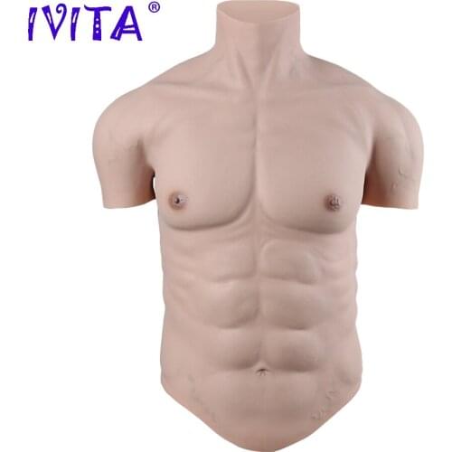 IVITA Realistic Fake Muscle Artificial Silicone Belly Body Simulation Macho Muscle for Man Woman Crossdresser Transgender