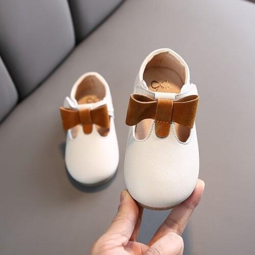 Girls' Leather Shoes 2021 New Baby Princess Shoes Cute Bow-knot Single Shoes Soft Sole Toddler Shoes Non-slip Breathable Fashion