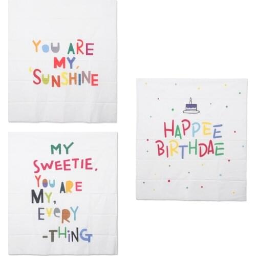 Colorful Letters Printing Tapestry Kids Children Happy Birthday Hanging Cloth Party Photo Background Decor