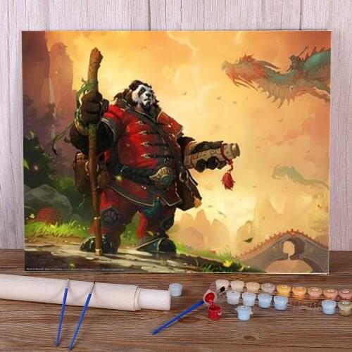 World Of Warcraft DIY Painting By Numbers Complete Kit Oil Paints 40*50 Painting On Canvas Handmade Adults Wall Handiwork