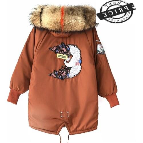 New Winter Jacket Women 2021 Thick Cotton Padded Coat Big Fur Hooded Warm Clothes Female Long Tops Chaqueta Mujer LWL252