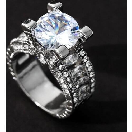 2020 New Classic Vintage Noble Princess Rings For Women Trendy Silver Plated Female Jewelry Wedding Party Valentine Gifts