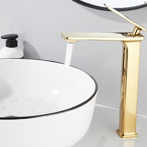 New Basin Faucet Gold Bathroom Faucet hot and cold Brass water Mixer Tap Copper Basin Water Sink Mixer crane