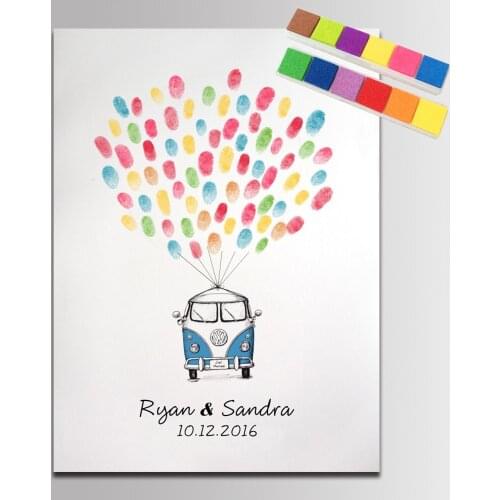 Personalized Wedding Fingerprint tree Painting Guest Book Alternatives Wedding Gift Book Anniversary communion wedding painting