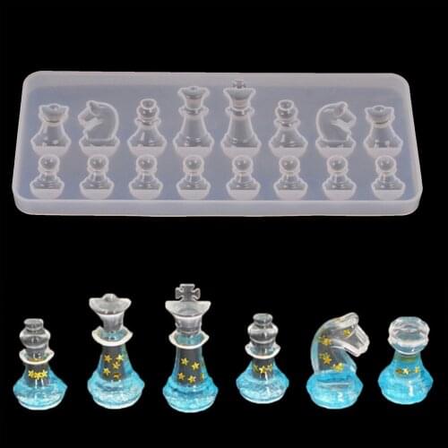 DIY Crystal Epoxy Resin Mold Chess Mold Chocolate Silicone Baking Pendant Mold Cake Decoration Tools DIY Cake Candy Baking Tool