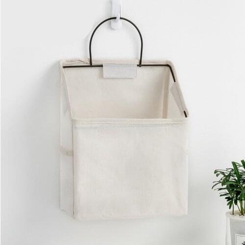 Hanging Bag Bedroom Dormitory Storage Storage Bag Wall-Mounted Wall Cloth Tabletop Cotton Linen Storage Door Wall Sundry Bags