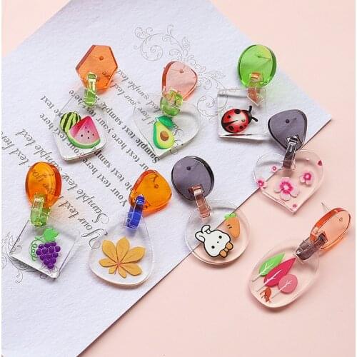 Transparent Acrylic Flowers Geometric Heart Charms 10pcs/lot For DIY Fashion Drop Earrings Jewelry Making Accessories