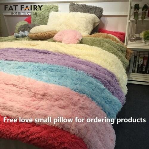 Luxury Shaggy Super Soft Coral Fleece Warm Cozy Girl Bedding Bedding Set Mink Velvet Double Duvet Cover Set Bed Linen Pillowcase
